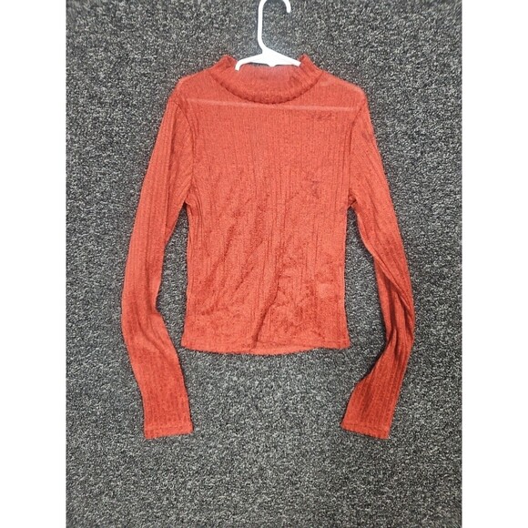 Brit & Bri Shirt Women's M Medium High Neck Long Sleeve  Cropped Blouse NEW NWT - Picture 2 of 10